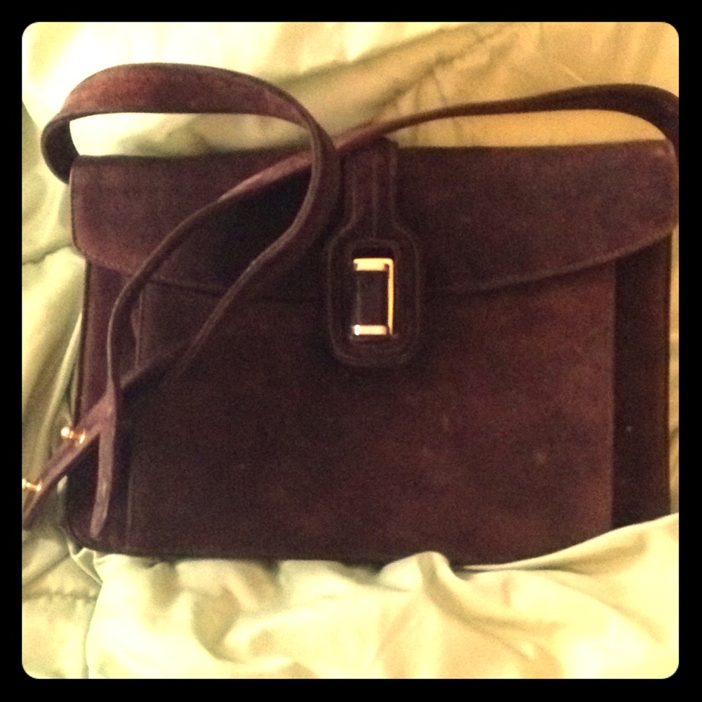 Ferragamo Vintage Brown Suede shoulder bag.